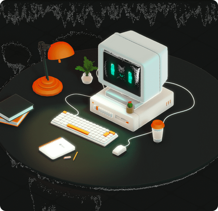 Illustration of a computer setup